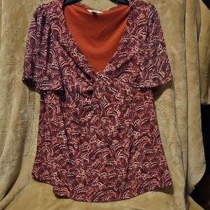 Terra & Sky Red and Pink Blouse